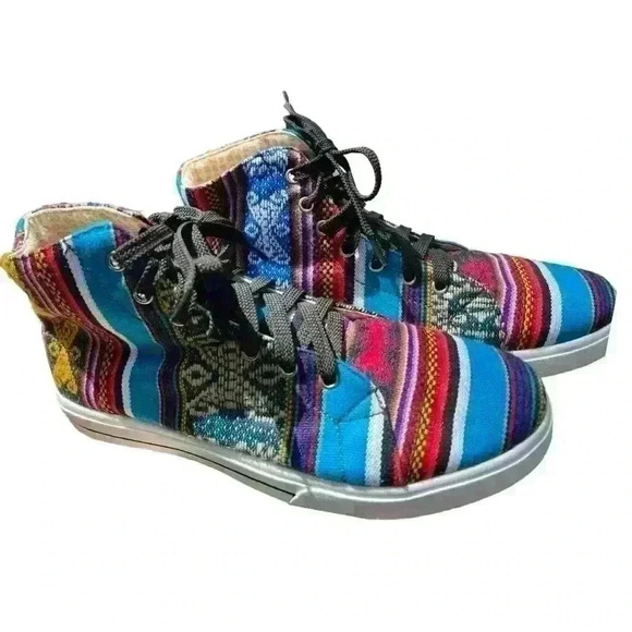 Inkkas Peruvian textile hightop sneakers Inca textile Women’s Size 10 Men’s 8 - Picture 4 of 11